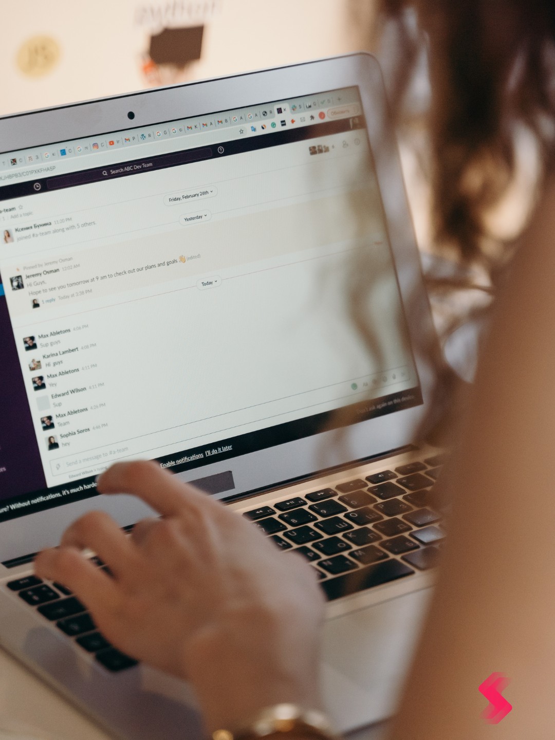 Student accessing school updates on tablet device